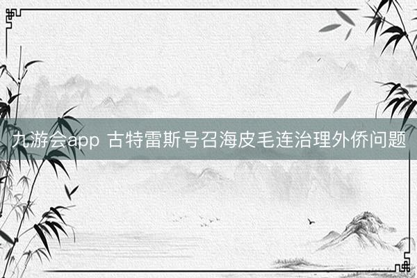 九游会app 古特雷斯号召海皮毛连治理外侨问题