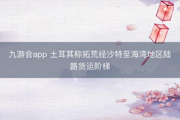 九游会app 土耳其称拓荒经沙特至海湾地区陆路货运阶梯