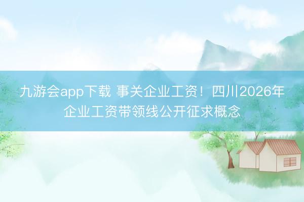 九游会app下载 事关企业工资!四川2026年企业工资带领线公开征求概念