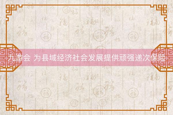 九游会 为县域经济社会发展提供顽强递次保险