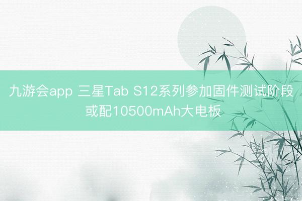 九游会app 三星Tab S12系列参加固件测试阶段 或配10500mAh大电板