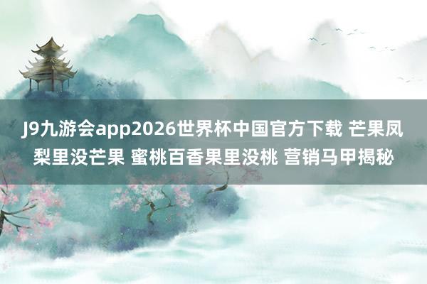 J9九游会app2026世界杯中国官方下载 芒果凤梨里没芒果 蜜桃百香果里没桃 营销马甲揭秘