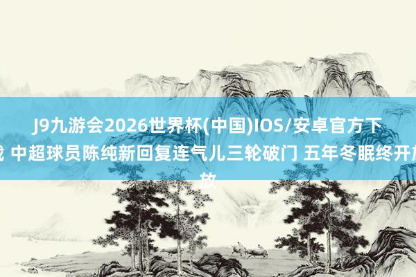 J9九游会2026世界杯(中国)IOS/安卓官方下载 中超球员陈纯新回复连气儿三轮破门 五年冬眠终开放