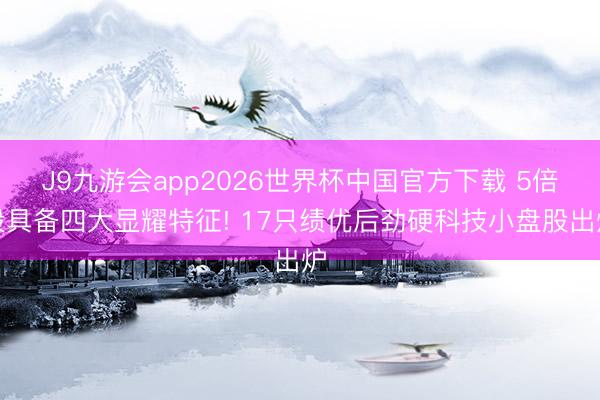J9九游会app2026世界杯中国官方下载 5倍股具备四大显耀特征! 17只绩优后劲硬科技小盘股出炉